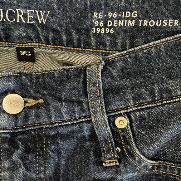 J. Crew Denim Trouser 1996 Semi-Stretch Resin Rinse Wide Leg Jeans Size 33 CC566 - Picture 10 of 13